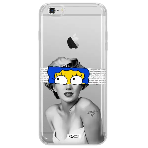 a woman with a cartoon on her head Apple iPhone 6 s plus Clear TPU Case