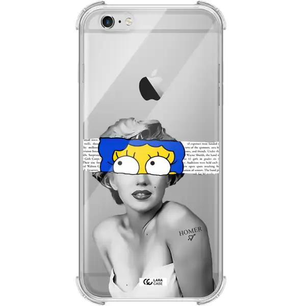 a woman with a cartoon on her head Apple iPhone 6S Clear PC Case