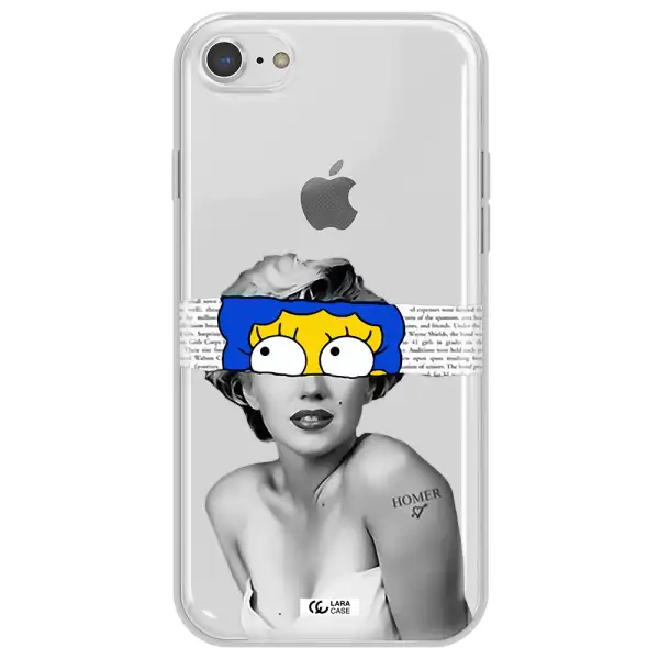 a woman with a cartoon on her head Apple iPhone 7 Clear TPU Case