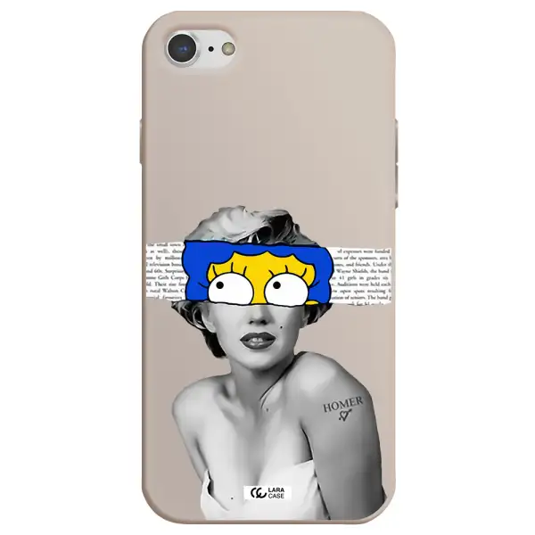 a woman with a cartoon on her head Apple iPhone 7 Silicone Stone Case