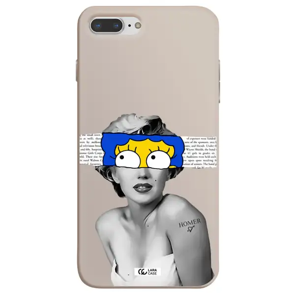 a woman with a cartoon on her head Apple iPhone 8 plus Silicone Stone Case