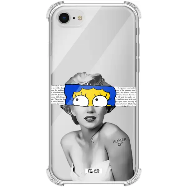 a woman with a cartoon on her head Apple iPhone se 2020 Clear PC Case