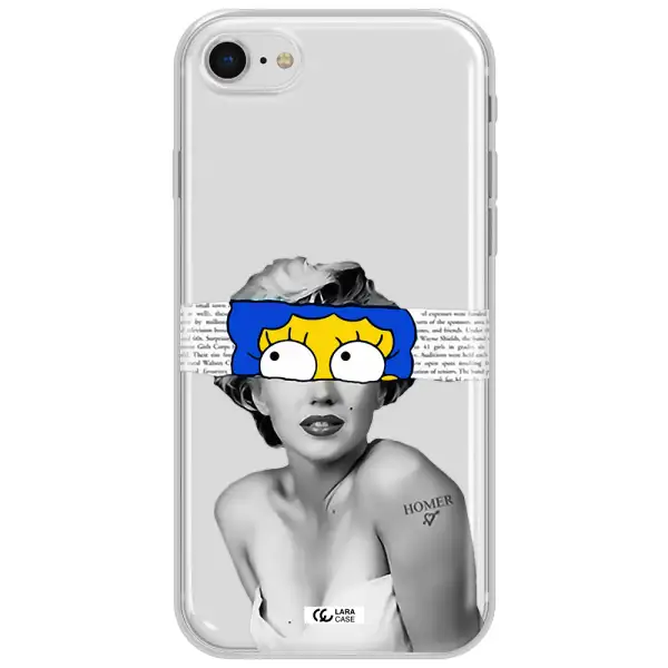 A Woman With A Cartoon On Her Head Apple Iphone Se 2020 Clear Tpu Case