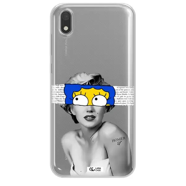 a woman with a cartoon on her head Huawei Honor 8S Clear TPU Case