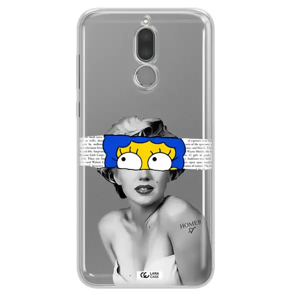 a woman with a cartoon on her head Huawei Mate 10 Lite Clear TPU Case