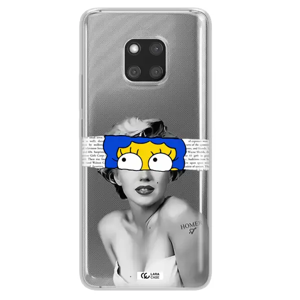 a woman with a cartoon on her head Huawei Mate 20 Pro Clear TPU Case