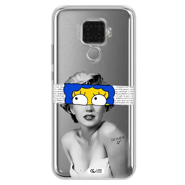 a woman with a cartoon on her head Huawei Mate 30 Lite Clear TPU Case