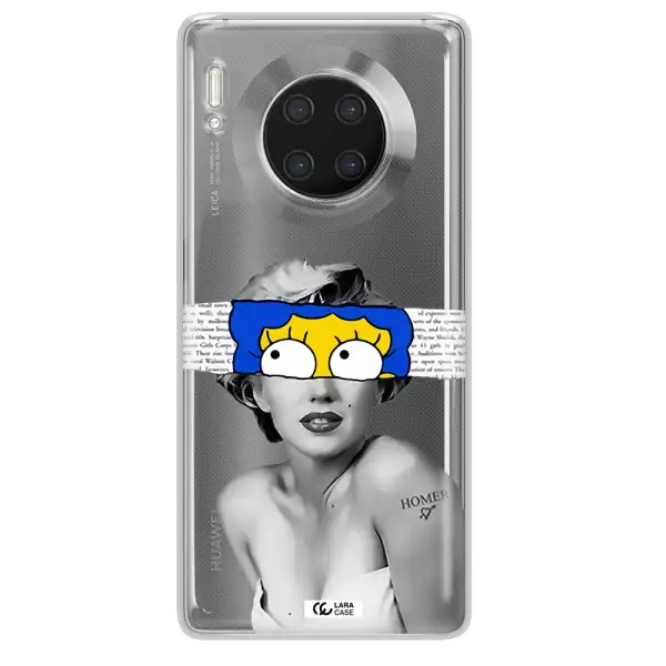 a woman with a cartoon on her head Huawei Mate 30 Pro Clear TPU Case