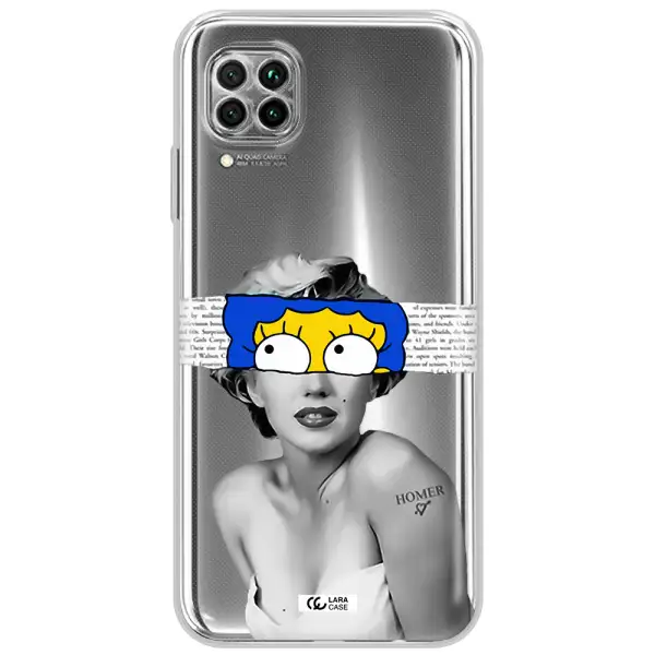 A Woman With A Cartoon On Her Head Huawei Nova 7I Clear Tpu Case