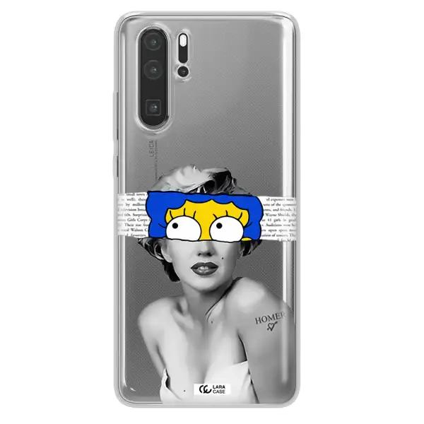 a woman with a cartoon on her head Huawei P30 Pro Clear TPU Case
