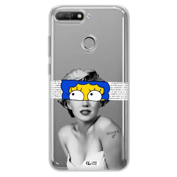 a woman with a cartoon on her head Huawei Y6 Prime 2018 Clear TPU Case