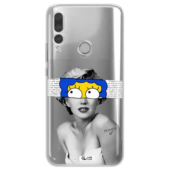 a woman with a cartoon on her head Huawei Y9 Prime 2019 Clear TPU Case