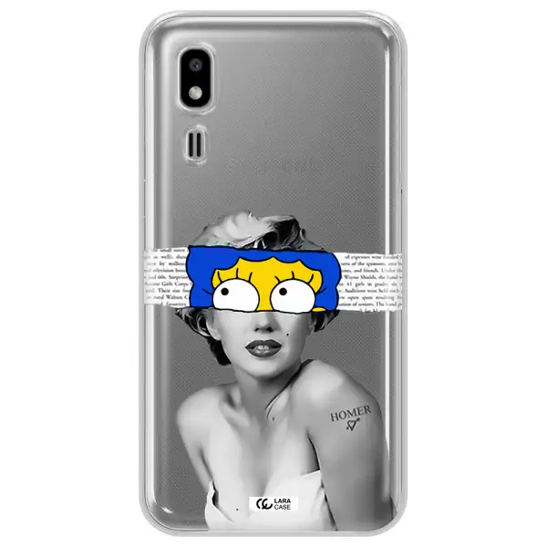 a woman with a cartoon on her head Samsung A2 Core Clear TPU Case