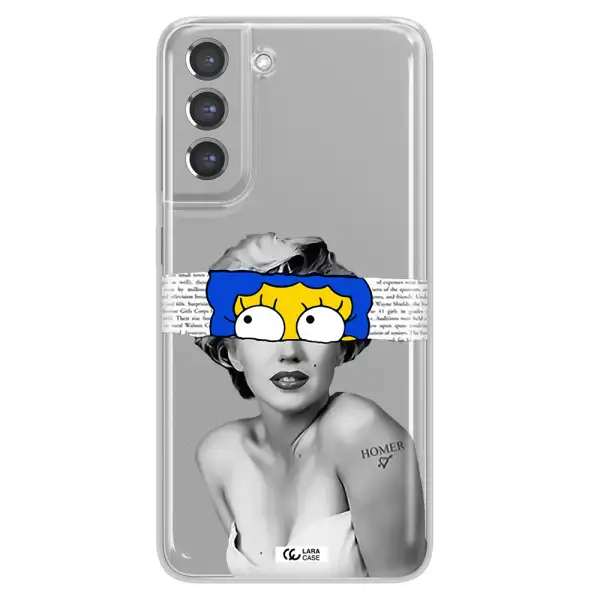 a woman with a cartoon on her head Samsung A21 Fe Clear TPU Case