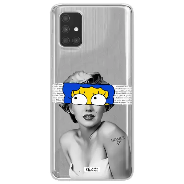 a woman with a cartoon on her head Samsung A71 Clear TPU Case
