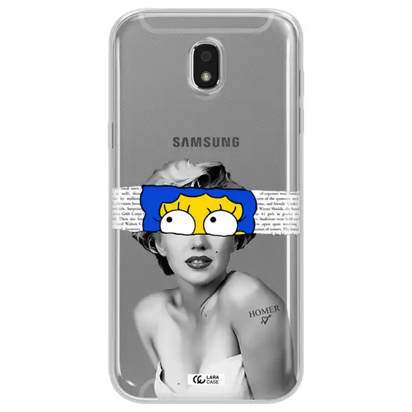 a woman with a cartoon on her head Samsung J5 2017 Clear TPU Case