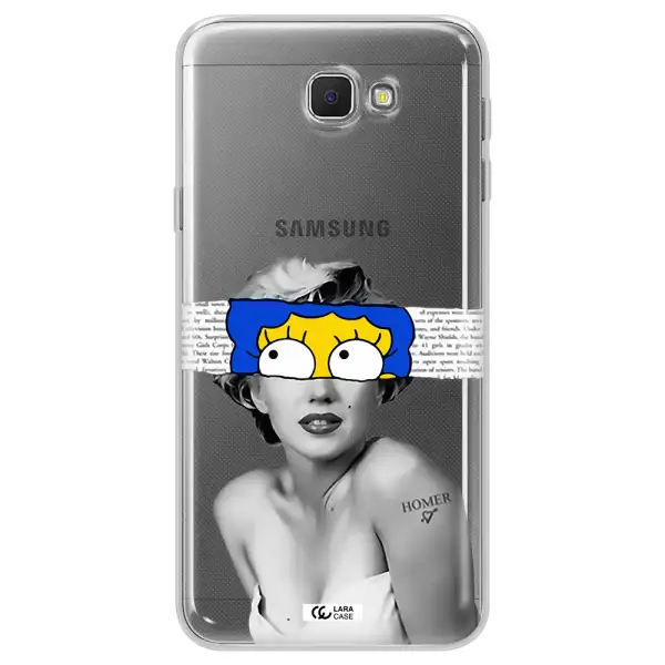 a woman with a cartoon on her head Samsung J5 Prime Clear TPU Case