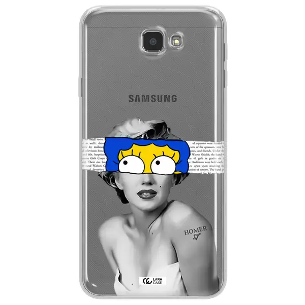 a woman with a cartoon on her head Samsung J7 Prim Clear TPU Case