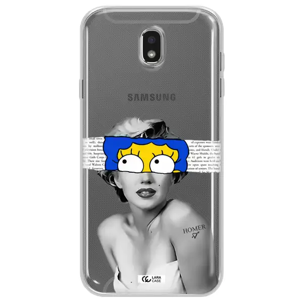a woman with a cartoon on her head Samsung J7 Pro Clear TPU Case