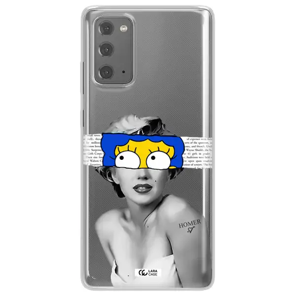 a woman with a cartoon on her head Samsung Note 20 Clear TPU Case