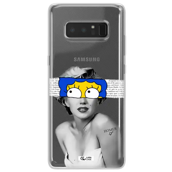a woman with a cartoon on her head Samsung Note 8 Clear TPU Case