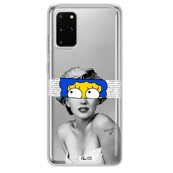 a woman with a cartoon on her head Samsung S 20 Plus Clear TPU Case