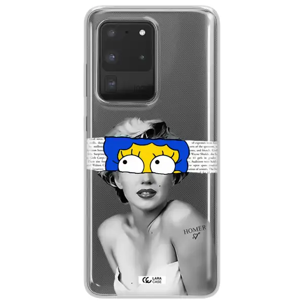 a woman with a cartoon on her head Samsung S20 Ultra Clear TPU Case
