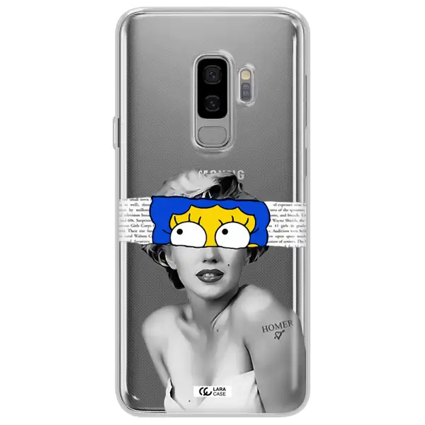 a woman with a cartoon on her head Samsung S9 Plus Clear TPU Case