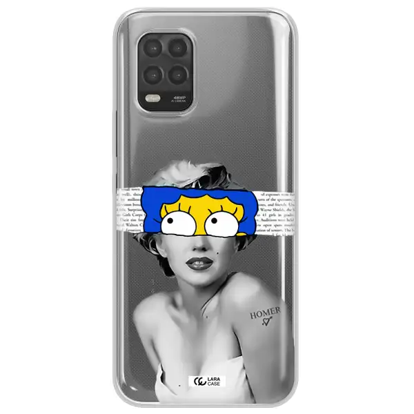 a woman with a cartoon on her head Xiaomi Mi 10 Lite Clear TPU Case