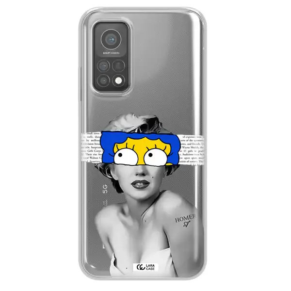 a woman with a cartoon on her head Xiaomi Mi 10 T Pro Clear TPU Case