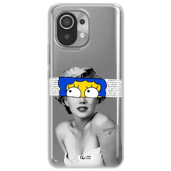 a woman with a cartoon on her head Xiaomi Mi 11 Clear TPU Case