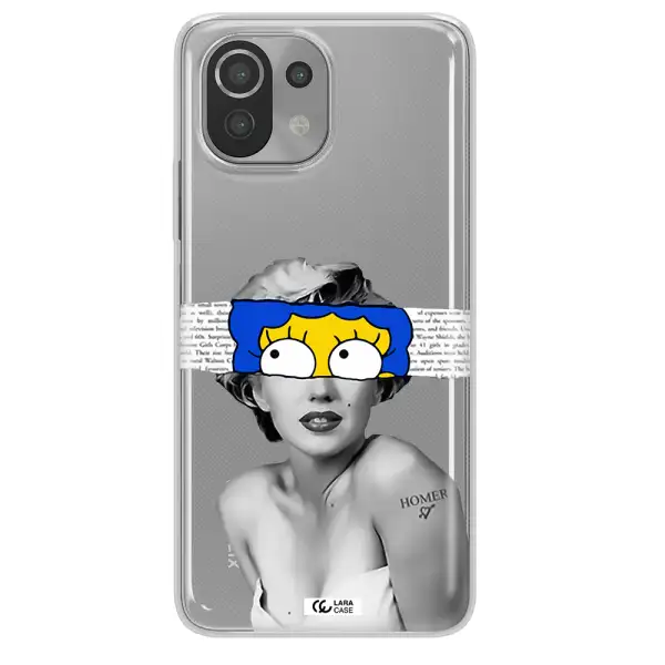a woman with a cartoon on her head Xiaomi Mi 11 Lite Clear TPU Case