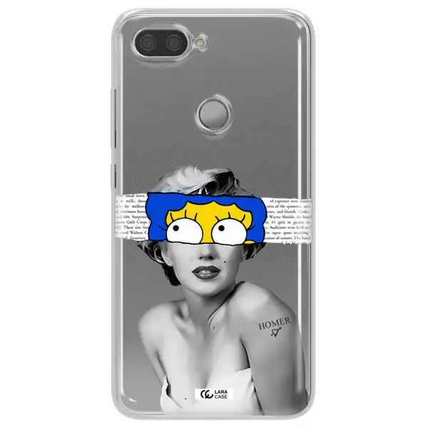 a woman with a cartoon on her head Xiaomi Mi 8 Lite Clear TPU Case