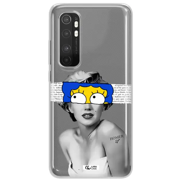 a woman with a cartoon on her head Xiaomi Mi Note 10 Lite Clear TPU Case