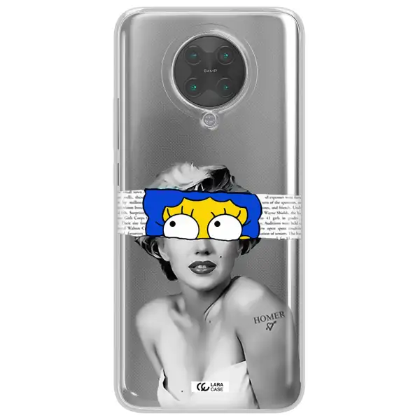 a woman with a cartoon on her head Xiaomi Poco F2 Pro Clear TPU Case