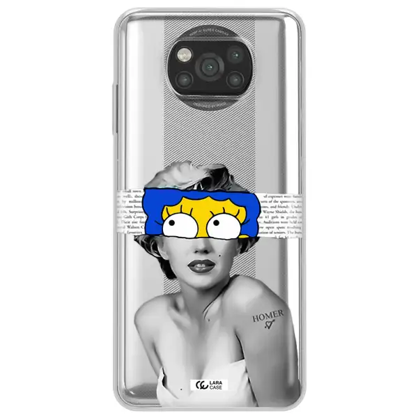 a woman with a cartoon on her head Xiaomi Poco X3 Clear TPU Case