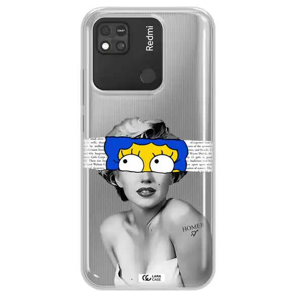 a woman with a cartoon on her head Xiaomi Redmi 10A Clear TPU Case