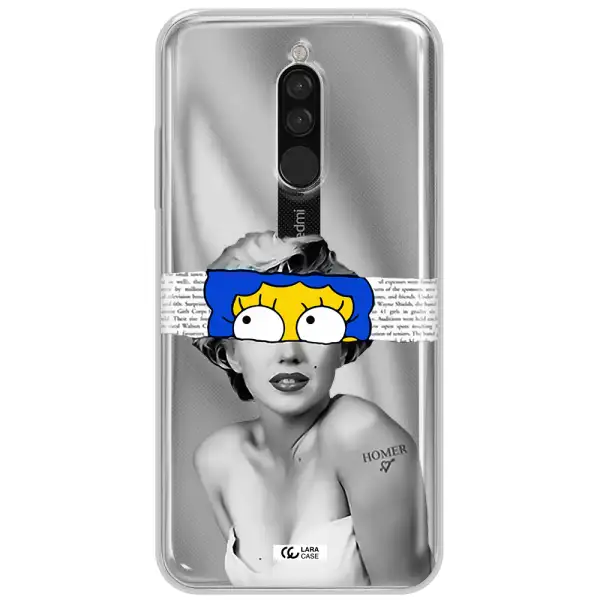 A Woman With A Cartoon On Her Head Xiaomi Redmi 8 Clear Tpu Case
