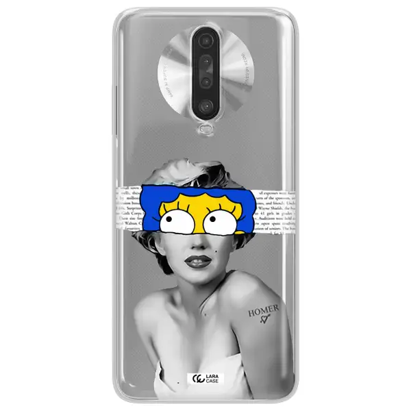 a woman with a cartoon on her head Xiaomi Redmi K30 Clear TPU Case