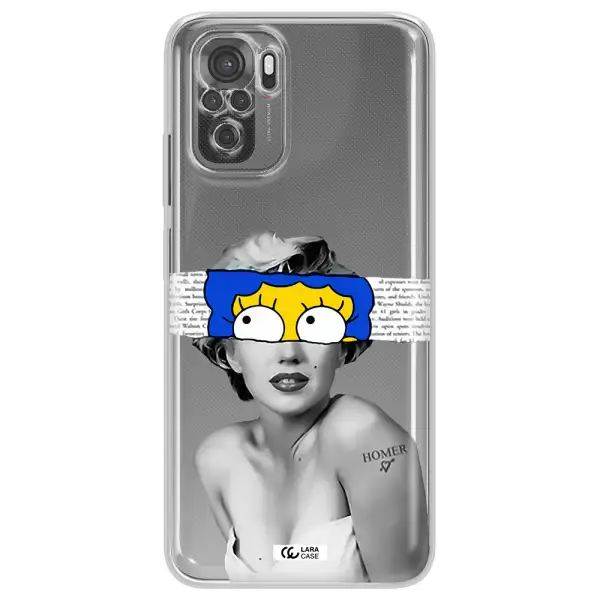 A Woman With A Cartoon On Her Head Xiaomi Redmi Note 10S Clear Tpu Case
