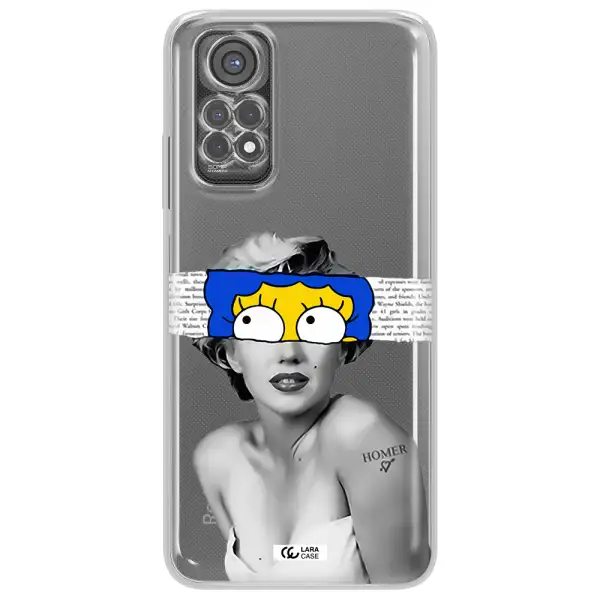 A Woman With A Cartoon On Her Head Xiaomi Redmi Note 11S Clear Tpu Case