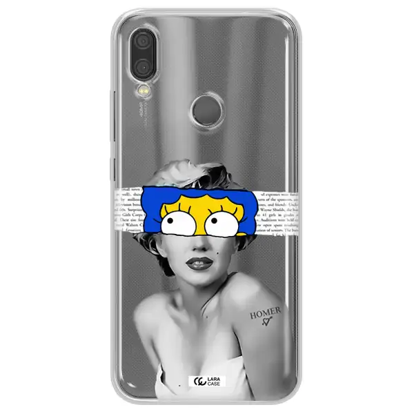 a woman with a cartoon on her head Xiaomi Redmi Note 7 Clear TPU Case