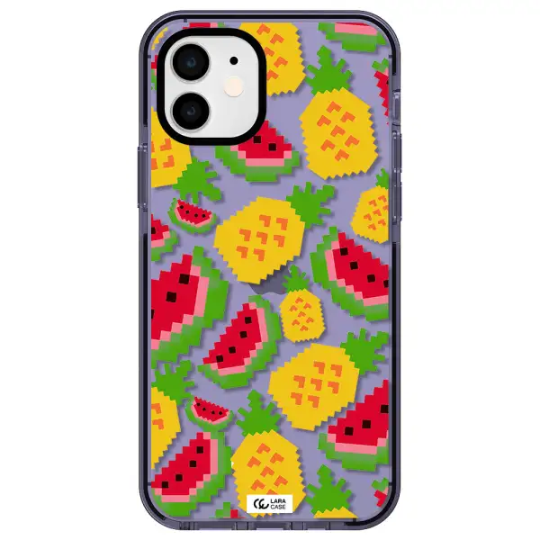 a pattern of watermelon and pineapples Apple iPhone 11 impact Lilac Case