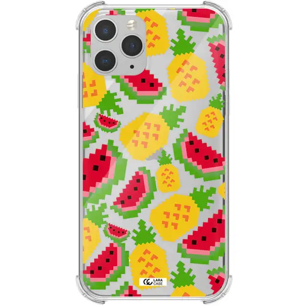 a pattern of watermelon and pineapples Apple iPhone 11 pro Clear PC Case
