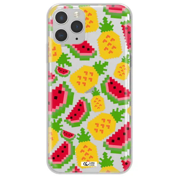 a pattern of watermelon and pineapples Apple iPhone 11 pro max Clear TPU Case