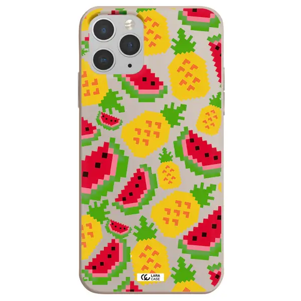a pattern of watermelon and pineapples Apple iPhone 11 pro Silicone Stone Case