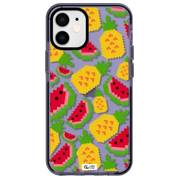 a pattern of watermelon and pineapples Apple iPhone 12 mini impact Lilac Case