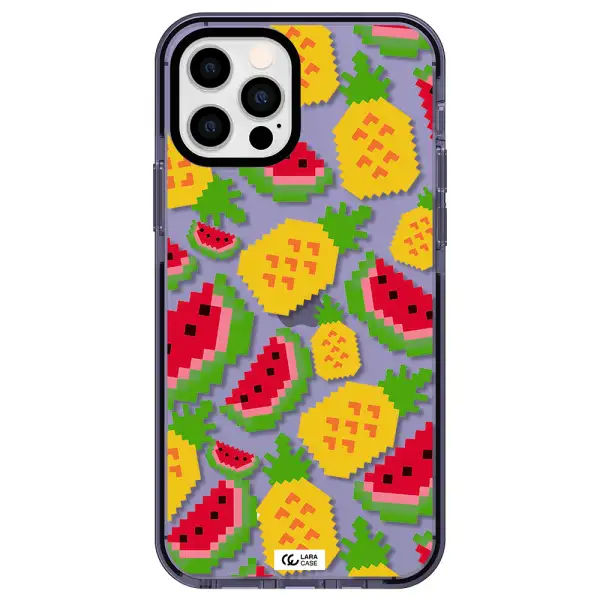 a pattern of watermelon and pineapples Apple iPhone 12 pro impact Lilac Case