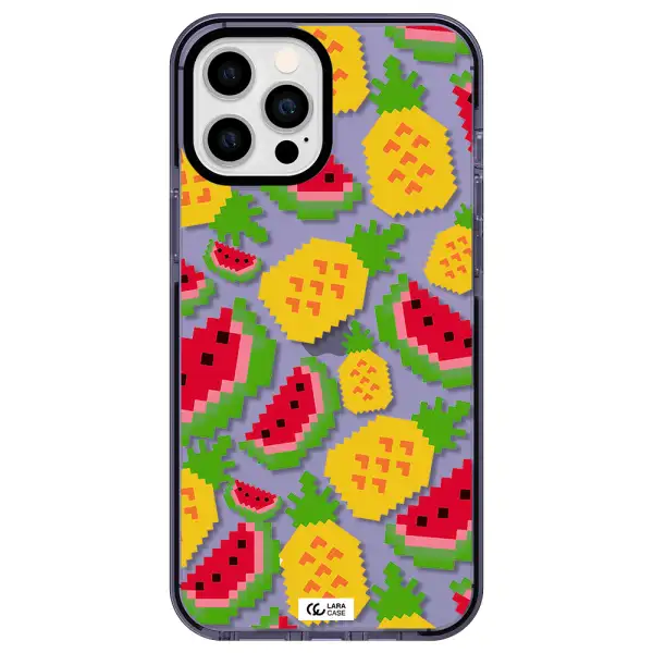 a pattern of watermelon and pineapples Apple iPhone 12 pro max impact Lilac Case