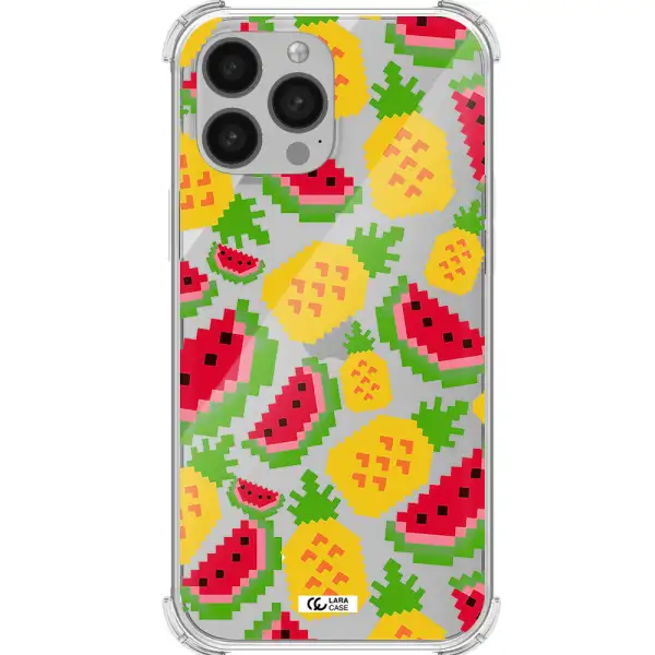 a pattern of watermelon and pineapples Apple iPhone 13 Pro Max Clear PC Case